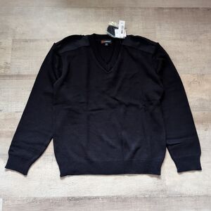 New Uniform Apparel V Neck Sweater Mens Large L Black Durapil Cobmex